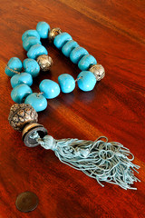 Old chaplet with turquoise beads