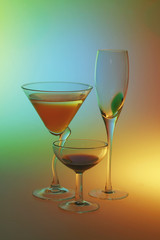 glass with full colour lighting