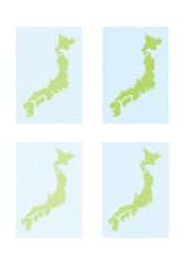 日本地図　ドット