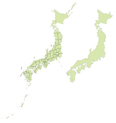 Fototapeta premium 詳細な日本地図
