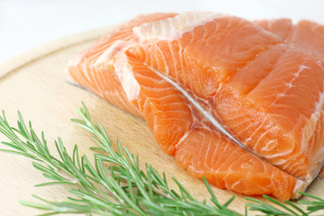 Salmon steak with rosemary