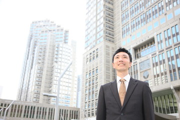 Fototapeta premium Businessman in the town