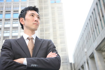 Fototapeta premium Businessman in the town