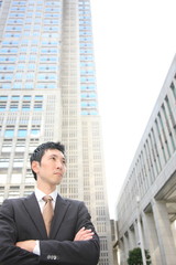Fototapeta premium Businessman in the town