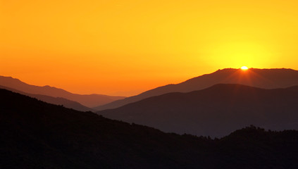 Corse région du cortenais vue de Popolasca