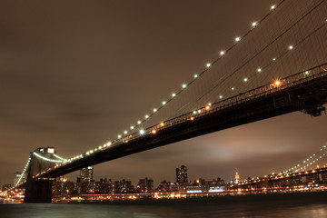 Brooklyn Bridge and Manhattan skyline At Night, New York City - 16864376