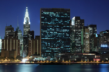 Fototapeta na wymiar Midtown Manhattan skyline at Night Lights, NYC