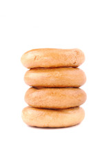 Fototapeta na wymiar Round golden bagels