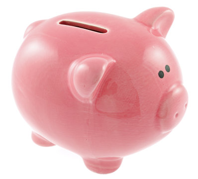 une tirelire, cochon rose