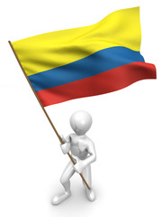 Men with flag. Colombia