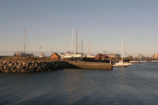 Harbour of the town Matane at Saint-Laurence-River, Quebec, Canada