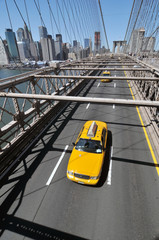 Brooklyn bridge & Yellow Cab.