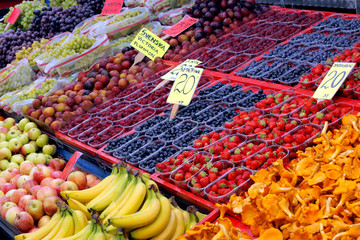 Fruit display in market