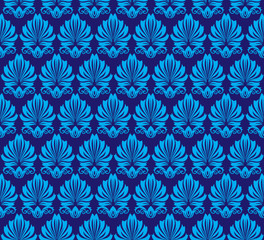 Seamless ornament in blue