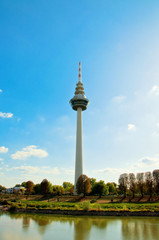 Naklejka premium telecommunication tower in Mannheim