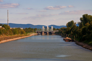 canal lock in Mannheim