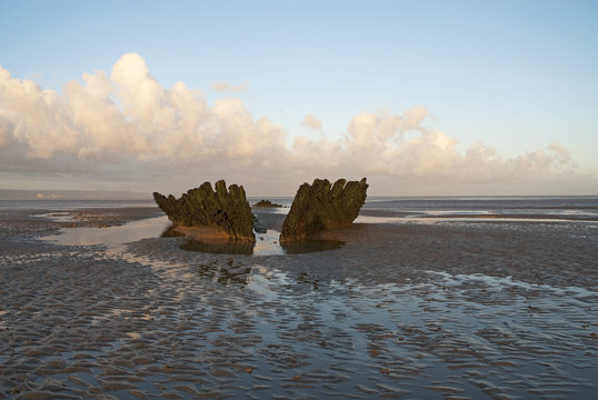 SS Nornen Ship Wreck, Berrow, Somerset, UK