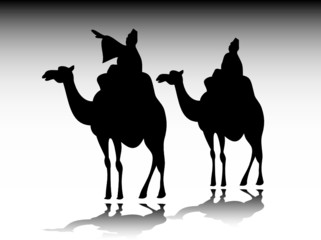two camel vector silhouettes