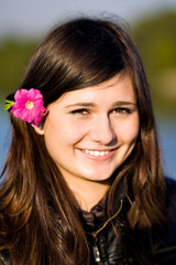 Naklejka premium young beautiful woman