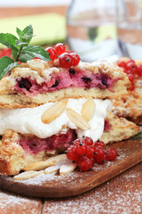 Red currant cake with curd cheese
