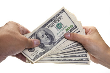Hands Exchanging Money