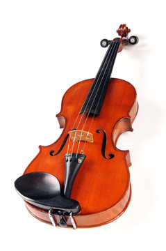 Vintage Violin Over White