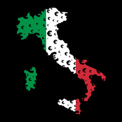 Italy map flag euro grunge