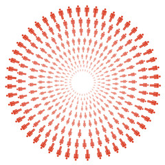 concentric circles of people