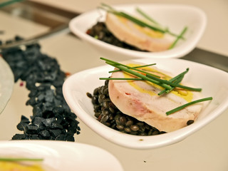 balontine with lentils, christmas party buffet
