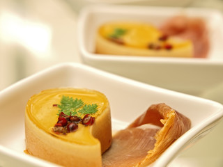 liver mousse with ham, christmas party buffet