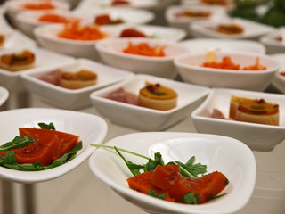 appetizer buffet, fine dining