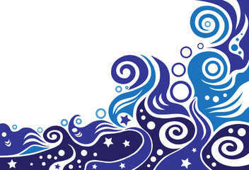 abstract blue waves background vector series