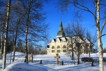 Fototapeta na wymiar Kościół w Arvidsjaur - Szwecja