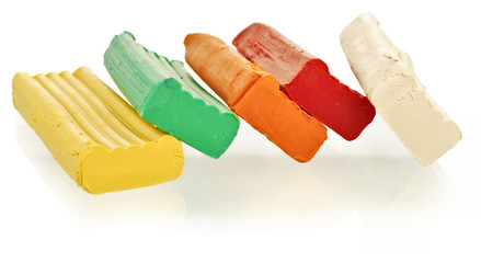 pieces of varicoloured plasticine