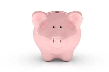 Piggy Bank over White