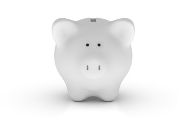 Piggy Bank over White