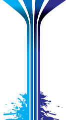 four water colours dripping and splashing