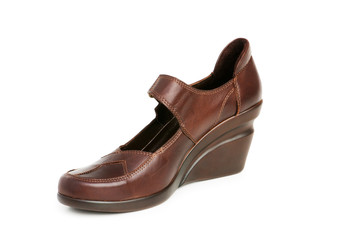 Brown boots isolated on the white background