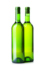 Bottle and glass isolated on the white