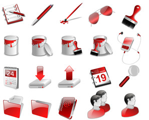 3D Iconset red