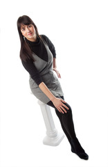 brunette girl in black