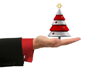 Christbaum in der Hand