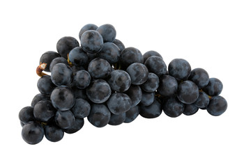 bunch of fresh blue grapes, isolated on white background