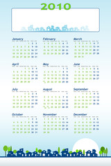 2010 Calendar with houses