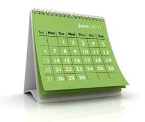 2010 calendar. June