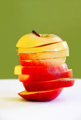 Fototapeta na wymiar Apple slices in apple shape