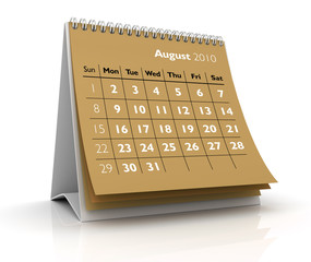 2010 calendar. August