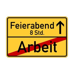 Ortsschild Ausfahrt Arbeit - Vektor