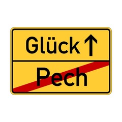 Fototapeta premium Ortsschild Ausfahrt Pech - Vektor