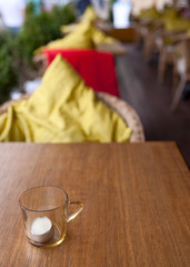 Empty restaurant patio